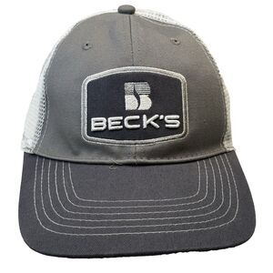 Beck's Seed Two Tone Gray Trucker Hat Mesh Back Snapback OSFA NEW